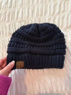 C.C Navy Knit Beanie - Cozy Winter Hat